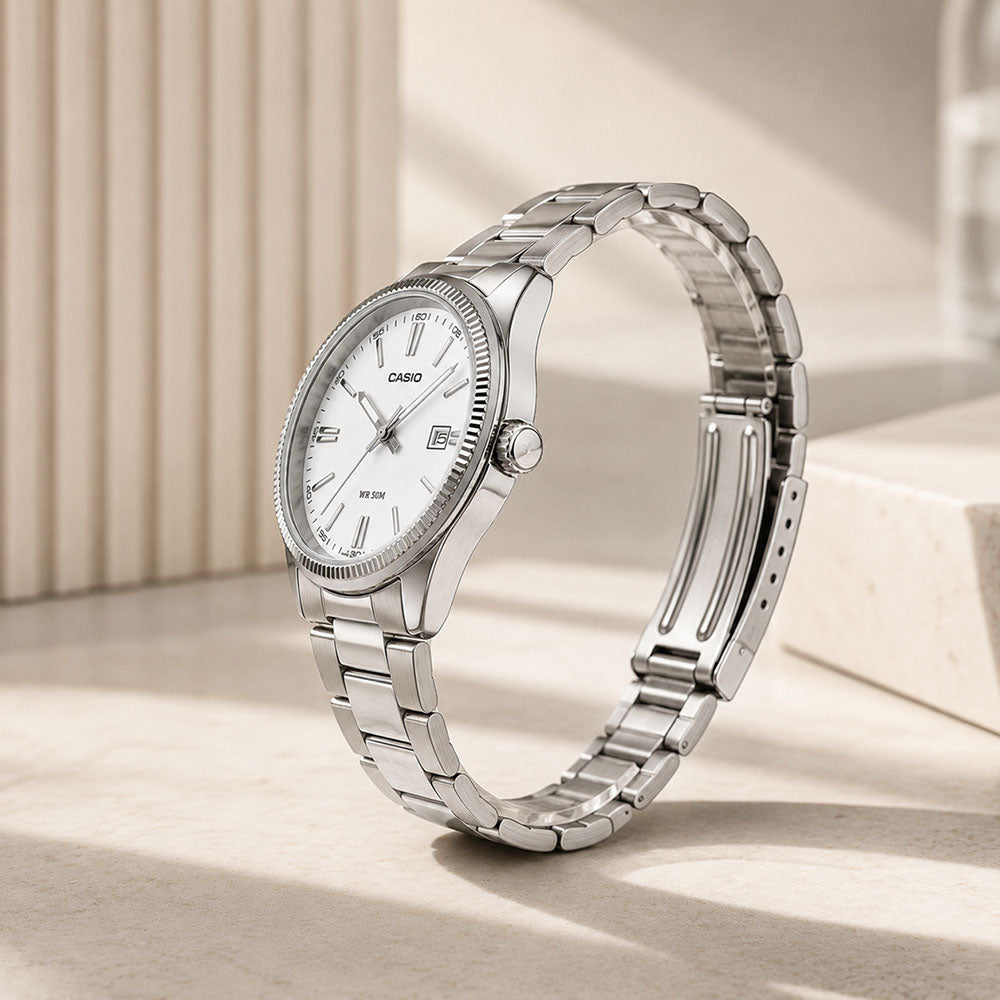 Reloj Casio Mujer Original – Esfera Plateada
